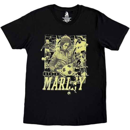 Bob Marley - Football Collage Uni Bl T-Shirt