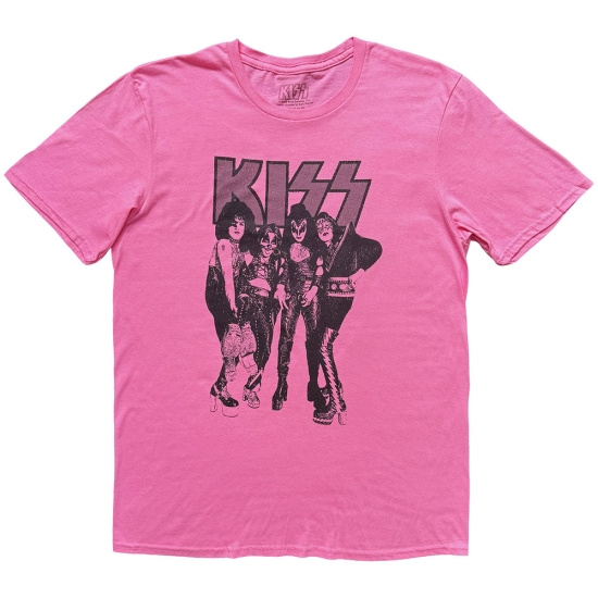 Kiss - Dressed To Kill Uni Pink T-Shirt