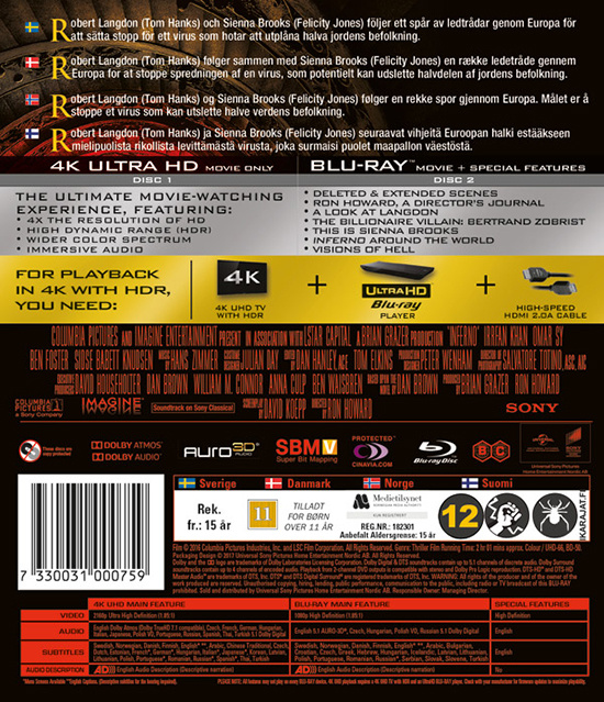 Movie - Inferno (Uhd+Bd) Uhd S-T