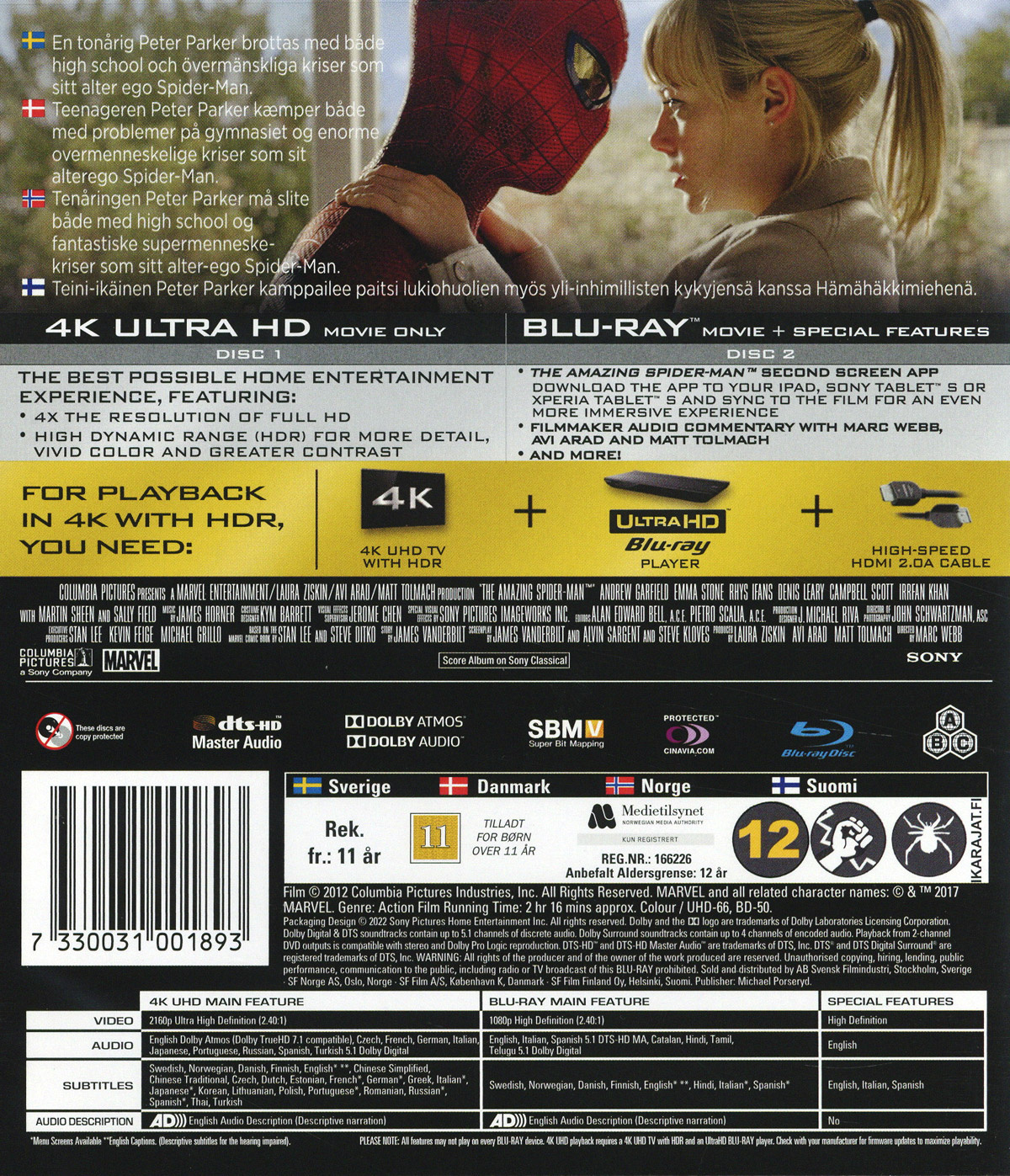 Movie - Amazing Spider-Man (Uhd+Bd) Uhd S-T