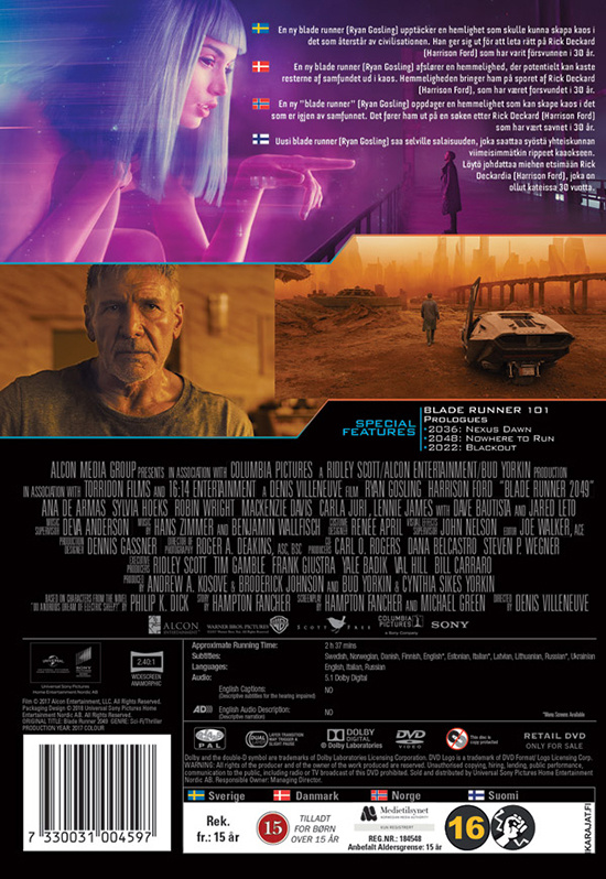 Movie - Blade Runner 2049 Dvd S-T