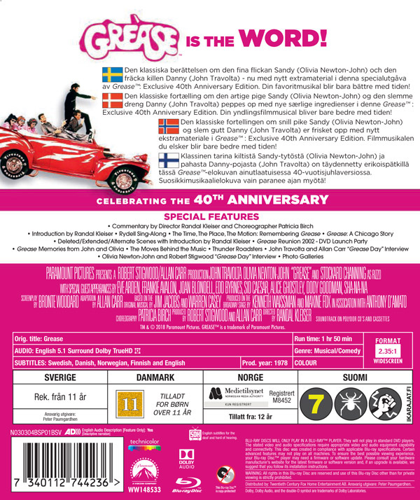 Movie - Grease (Remastered) Bd