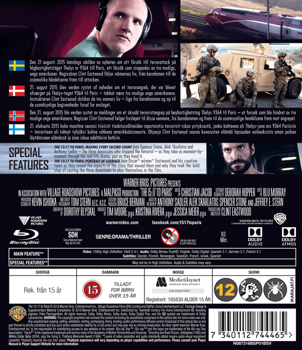 Movie - 15:17 To Paris The Bd