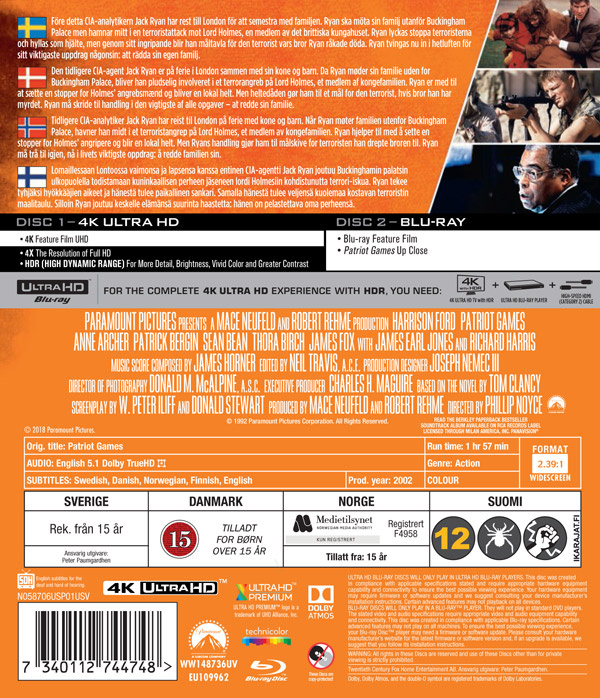 Movie - Patriot Games Uhd