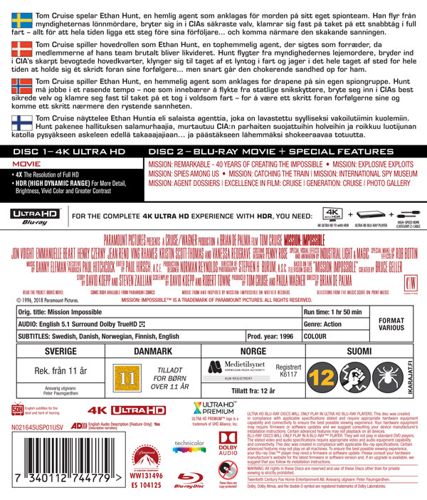Movie - Mission: Impossible 1 Uhd