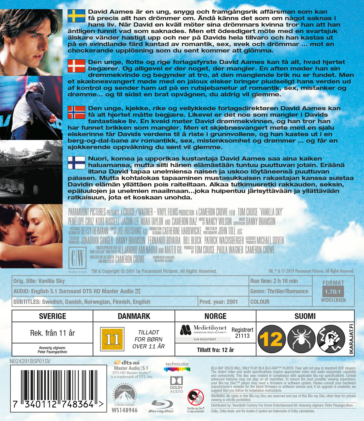 Movie - Vanilla Sky Bd