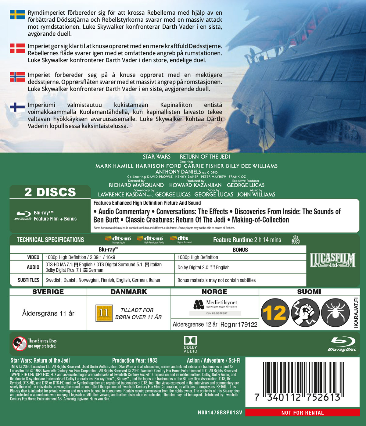 Movie - Star Wars: E6 - Return Of The Jedi Bd