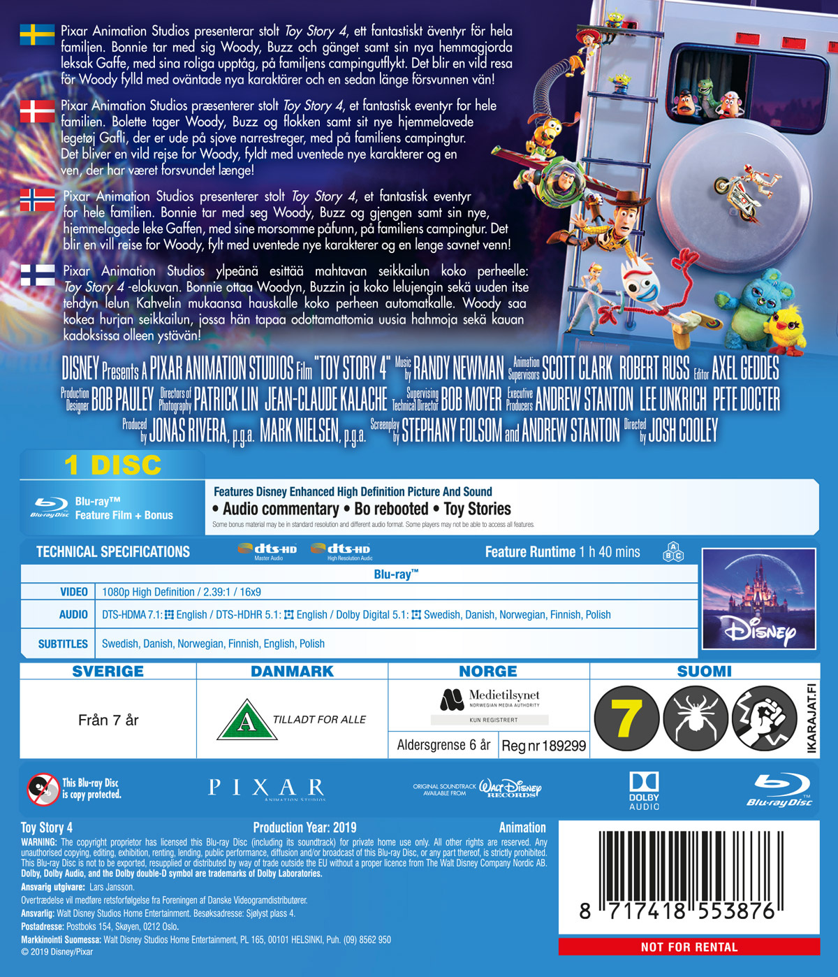 Movie - Toy Story 4 Bd/Scandi