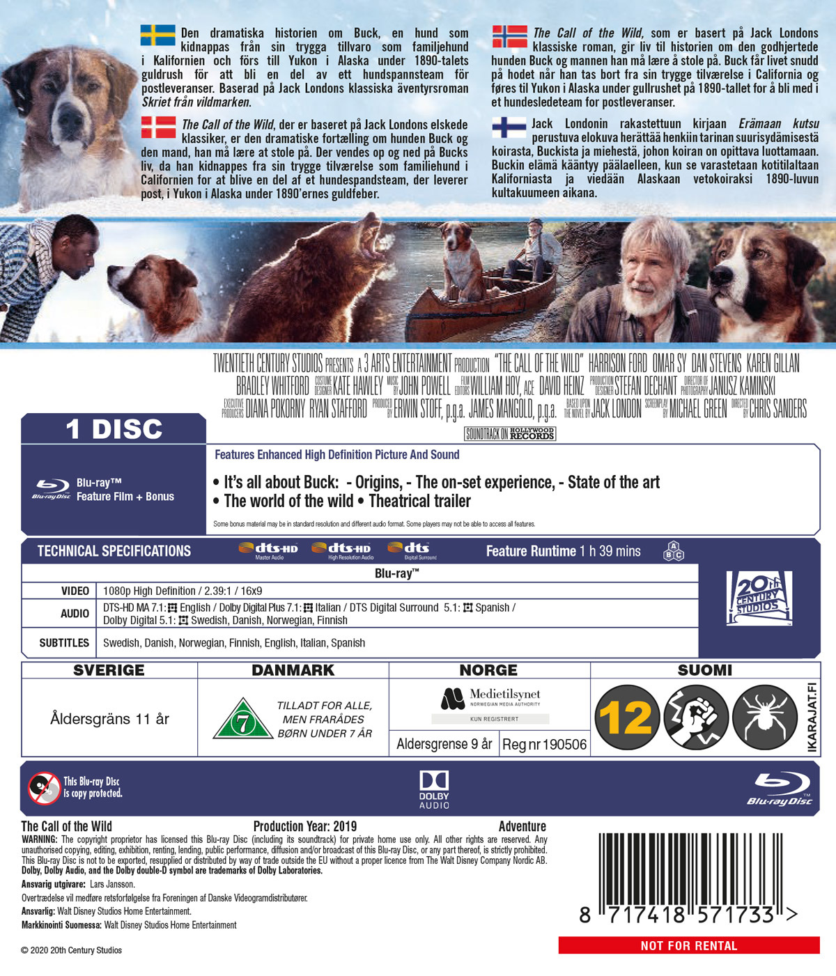 Movie - The Call Of The Wild Bd/Scandi