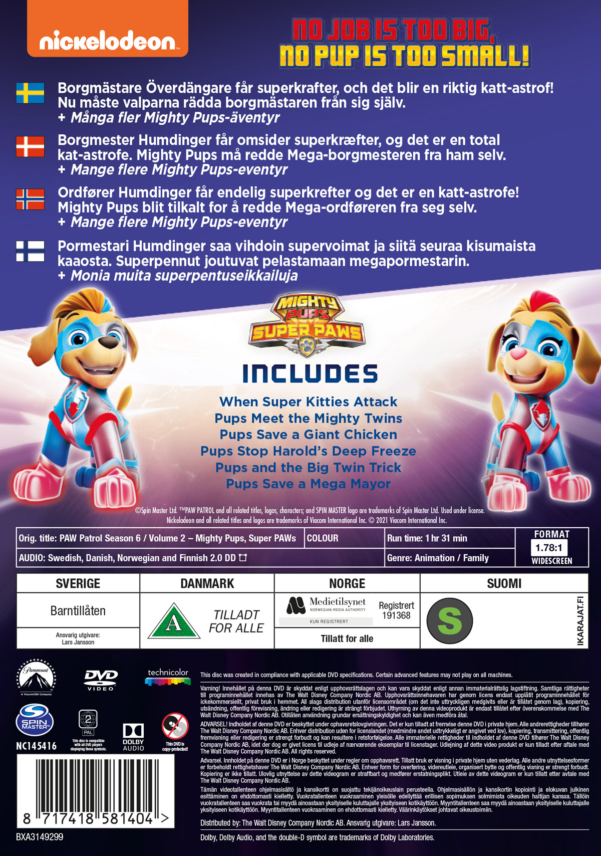 Movie - Paw Patrol S6 Vol2/Scandi