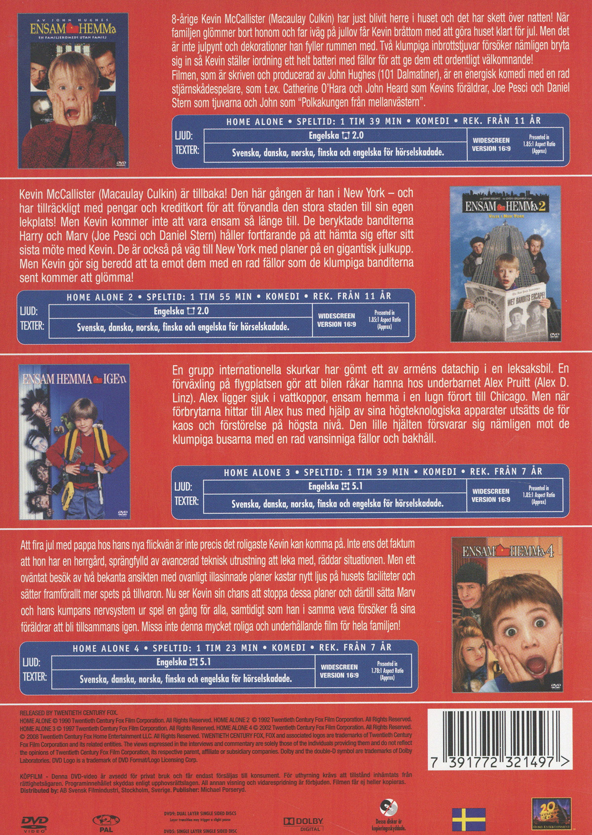 Movie - Home Alone 1-4 Dvd Se