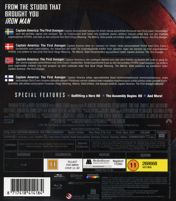 Movie - Captain America Bd/Scandi