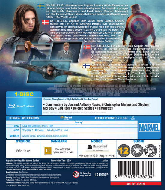 Movie - Captain America: The Winter Soldier Bd/S