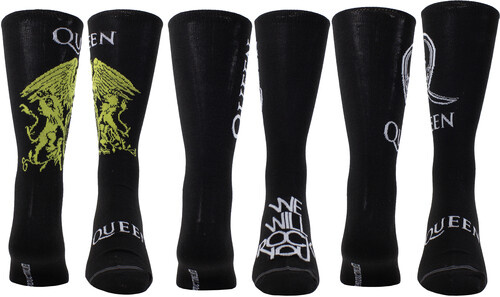 Queen - Crew Socks (3 Pack Collector Guitar Shape Tin)