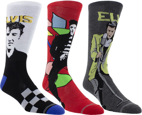 Elvis Presley - Crew Socks (3 Pack Collector Guitar Shape Tin)