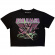 Van Halen - Neon Retro Pin Up Rider Lady Bl Crop Top Van Halen - Neon Retro Pin Up Rider Lady Bl Crop Top
