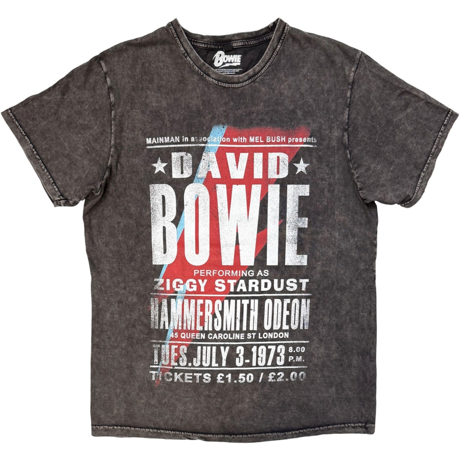 David Bowie - Hammersmith Odeon Stone Wash Uni Char T-Shirt
