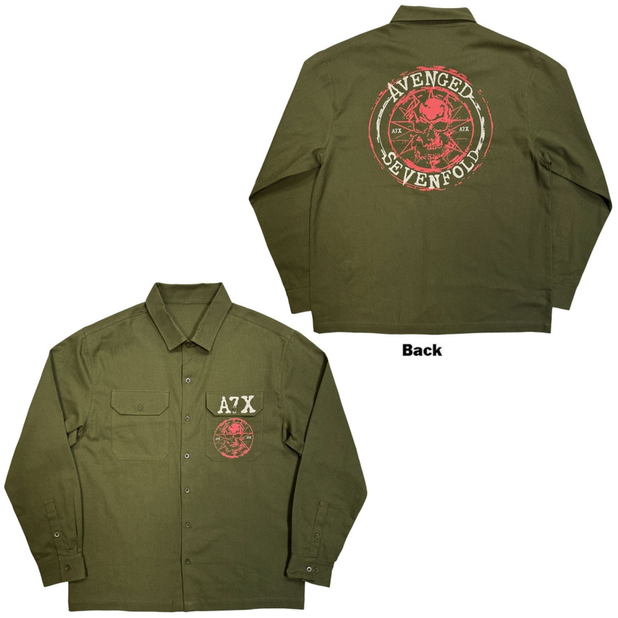 Avenged Sevenfold - Skull Emblem Uni Green Casual Shirt