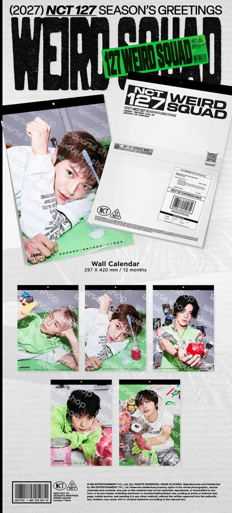 Nct 127 - 2027 Seasons Greetings (Wall Calendar)