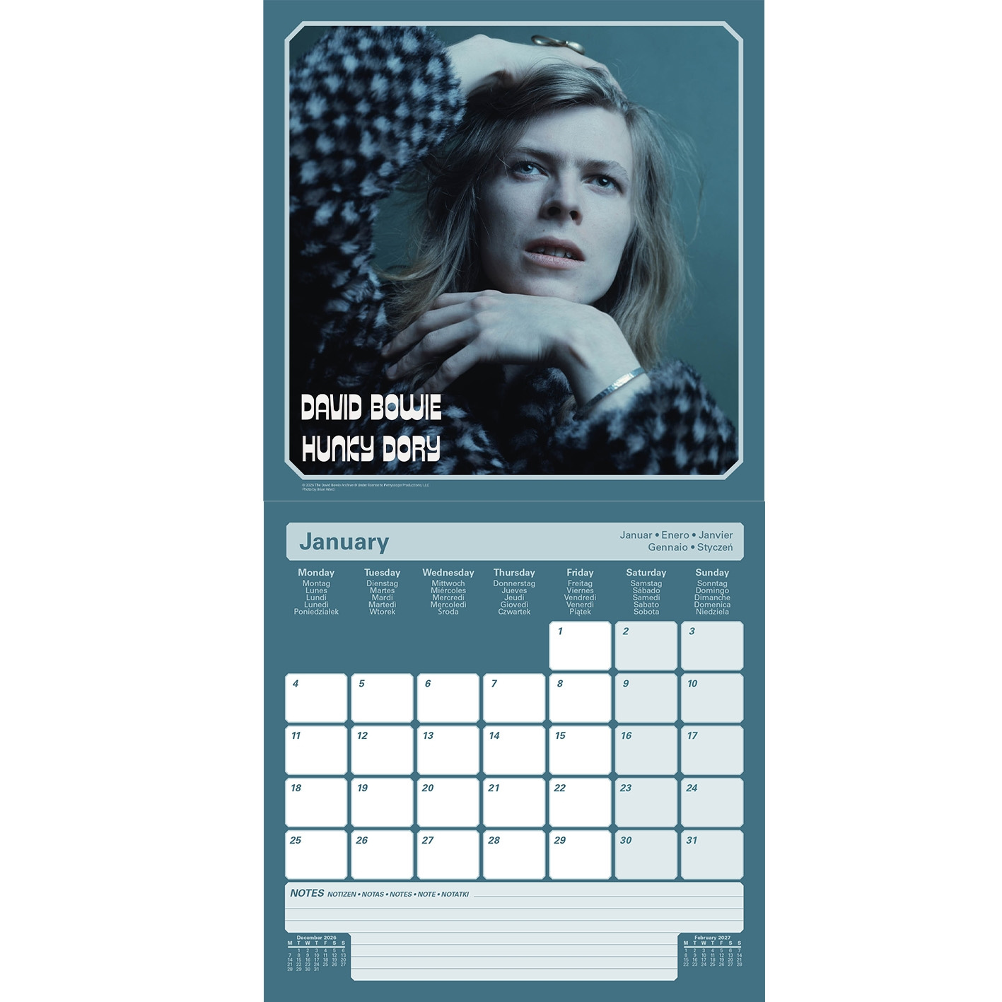 David Bowie - 2027 (Changes) 30X30 Square Calendar