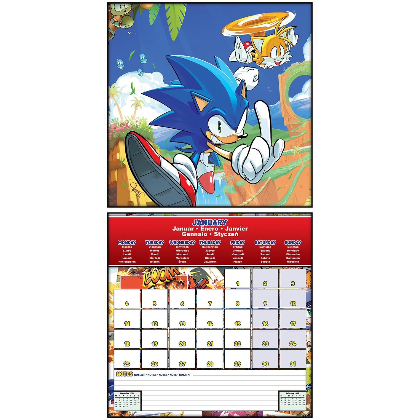 Sonic The Hedgehog - 2027 30X30 Square Calendar