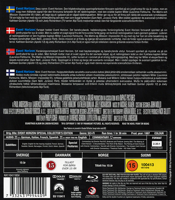 Movie - Event Horizon Bd
