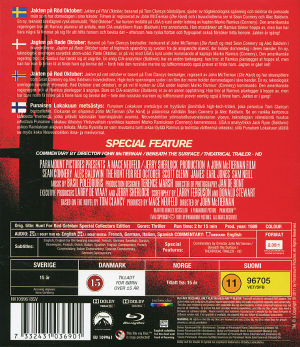 Movie - Hunt For Red October, The Bd